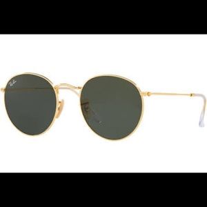 Ray Ban 50mm round sunglasses gold
